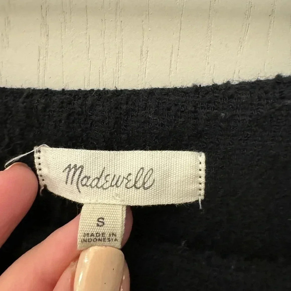 Black‎ Madewell Texture & Thread Butterfly Top Size S EUC - Picture 4 of 10